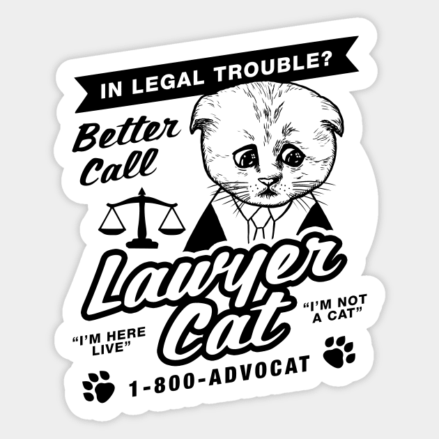 Lawyer Cat Sticker by dumbshirts